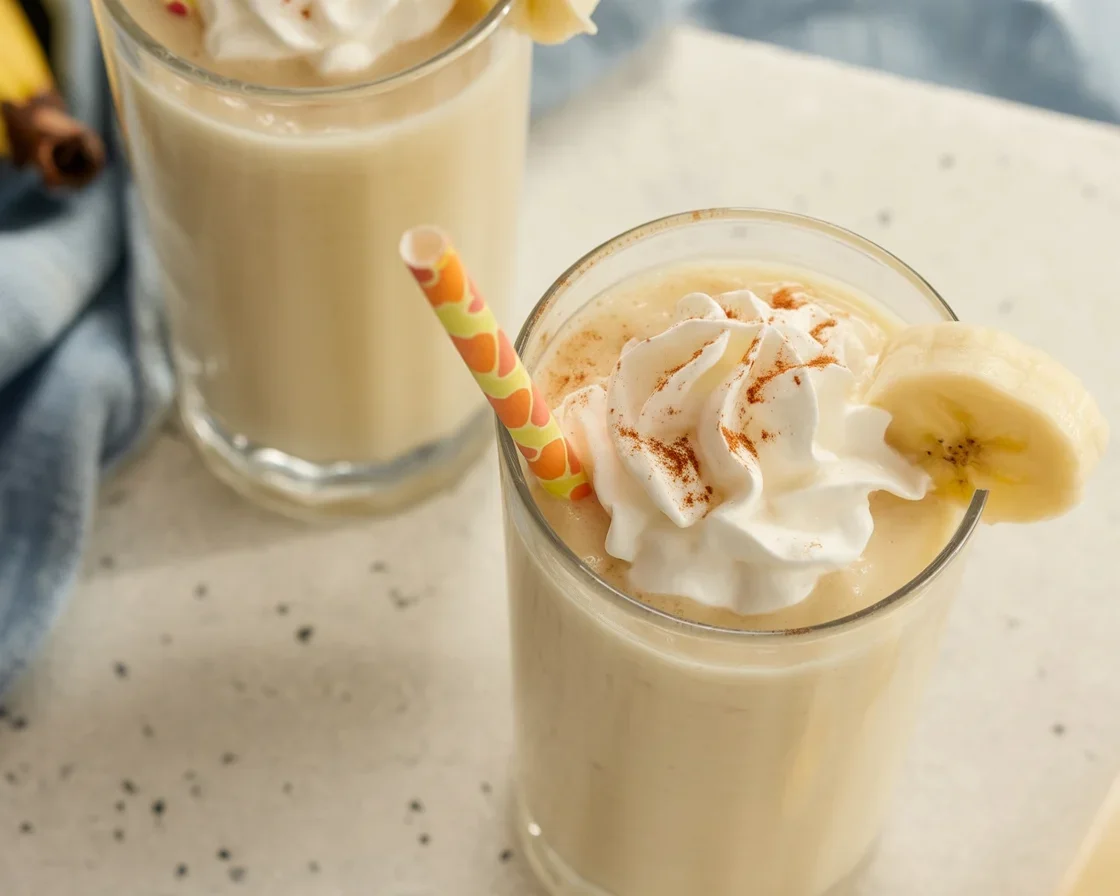 Delicious best banana smoothie recipe made with just four ingredients.