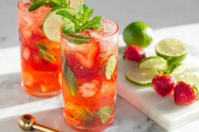 Easy Strawberry Mojito Mocktail (Non-Alcoholic Summer Drink)