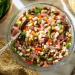Italian Dense Bean Salad with mozzarella, beans, and peppers