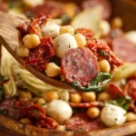 La Scala Bean Salad with chickpeas, salami, mozzarella, and basil