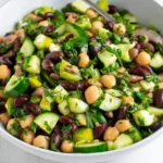Ridiculously Easy Bean Salad with chickpeas, kidney beans, and fresh herbs
