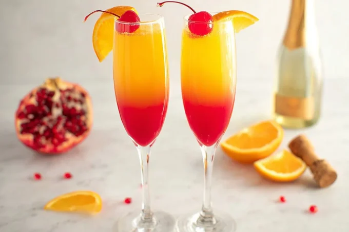 Sunrise Mocktail with orange-to-red gradient in a tall glass