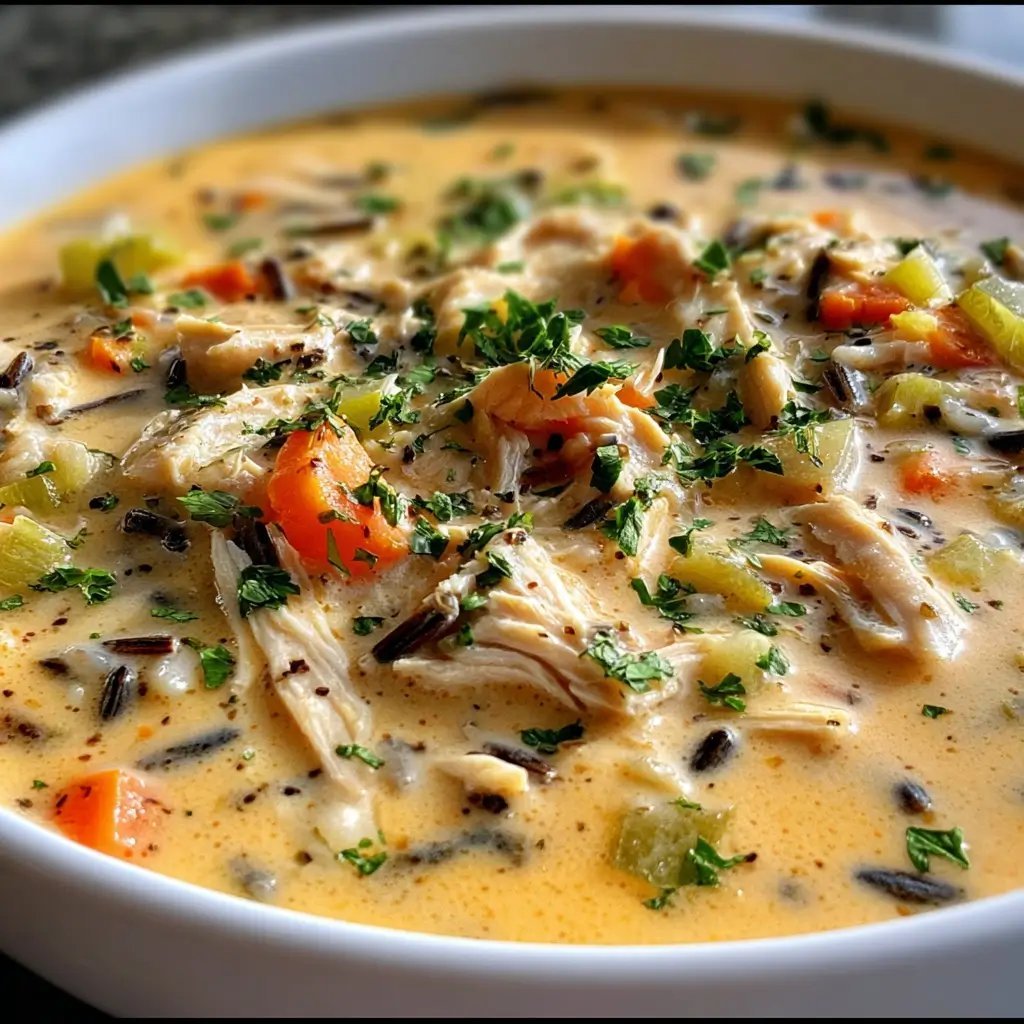 Leftover Turkey & Wild Rice Creamy Soup