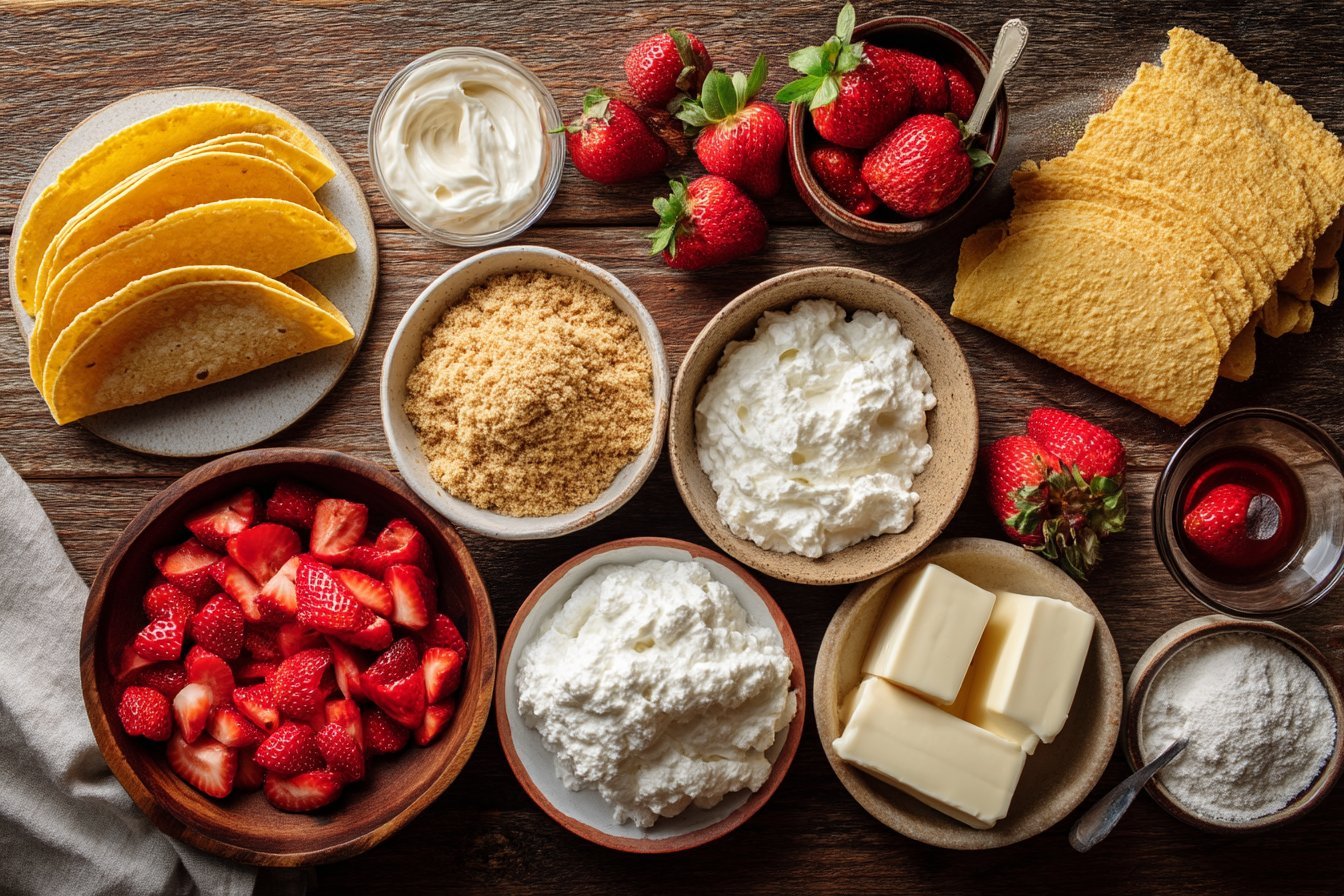Strawberry Crunch Cheesecake Tacos