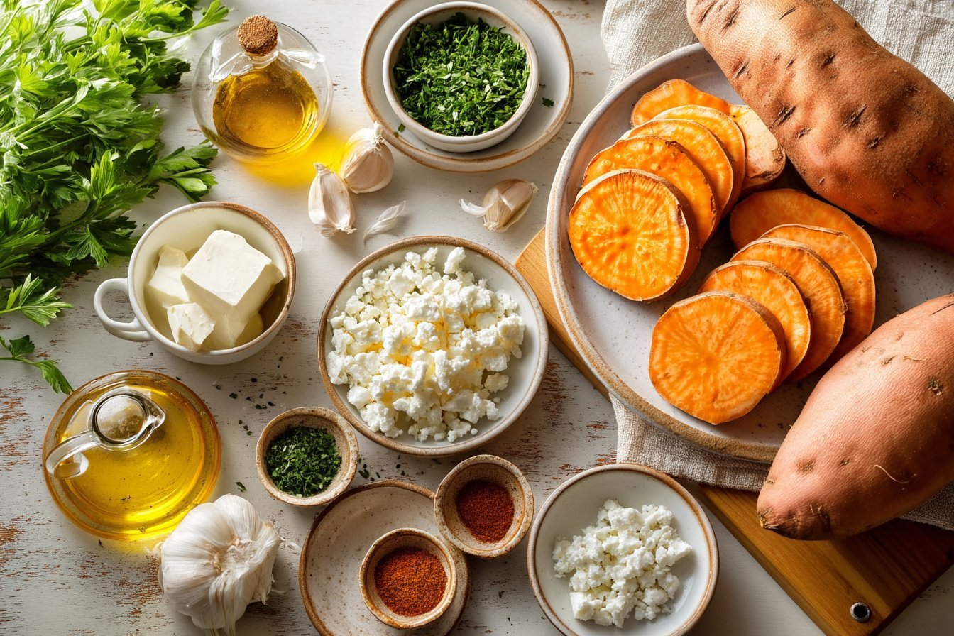 Roasted Sweet Potato Rounds with Honey & Feta