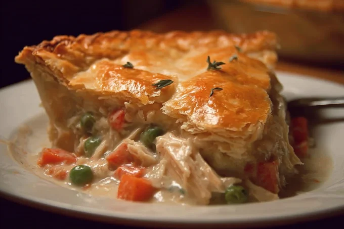 Delicious Chicken Pot Pie with flaky crust and fresh vegetables