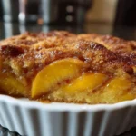 Delicious Divine Brown Butter Peach Cobbler served warm with a golden crust.