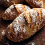 Homemade Artisan Bread fresh out of the oven, with golden crust