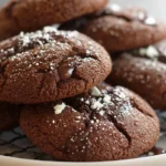 Peppermint Patty Stuffed Chocolate Cookies ready to be enjoyed