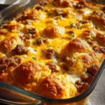 Sausage and Biscuit Breakfast Casserole, a hearty breakfast dish