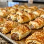 Sausage and Cream Cheese Crescent Rolls served on a platter