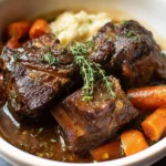 Delicious slow cooker short ribs served with sides