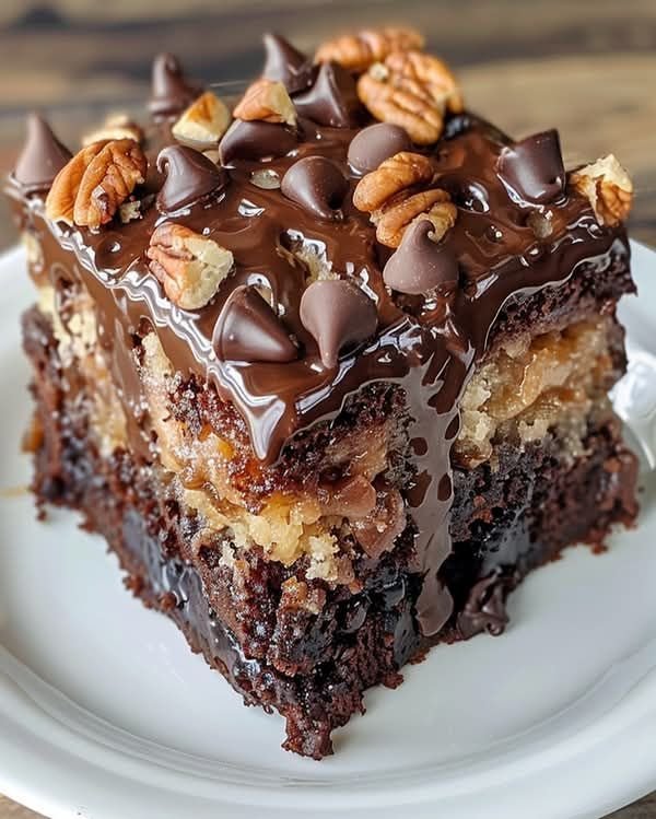 German Chocolate Poke Cake