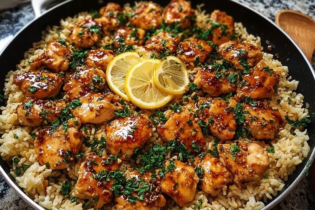 One-Pan Honey Butter Garlic Chicken & Rice