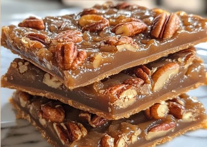 Delicious easy pecan pie bark with nuts and chocolate.