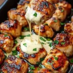 Delicious grilled chicken bites served with creamy garlic sauce