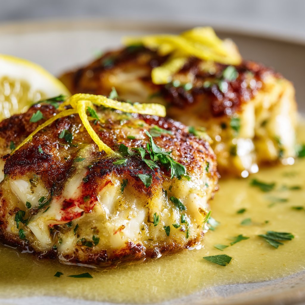 Ruth's Chris Crab Cakes with Lemon Butter Sauce
