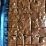 Delicious Peanut Butter Chocolate Squares ready to be enjoyed as a dessert.