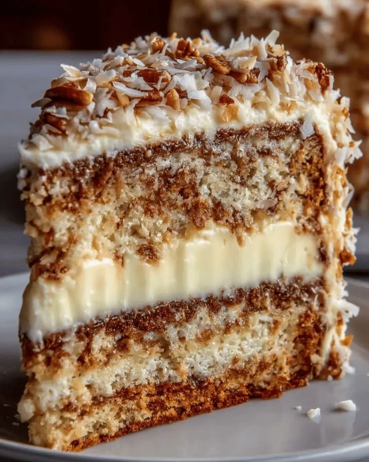 White German Chocolate Cake with Cheesecake Center: Indulgent Delight