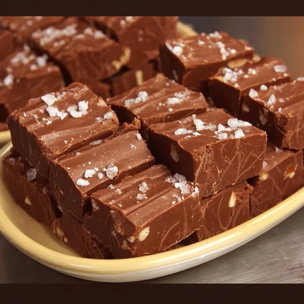 Toll House Famous Fudge dessert with chocolate on a wooden table