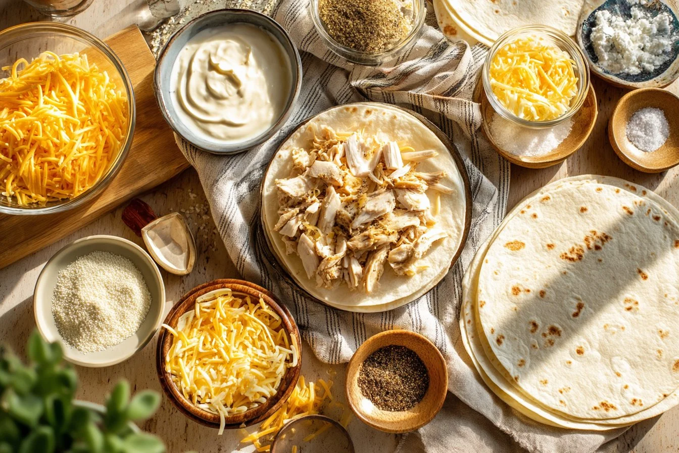 Cheesy Garlic Chicken Wraps