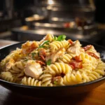 Creamy Chicken Bacon Ranch Pasta with crispy bacon and fresh herbs