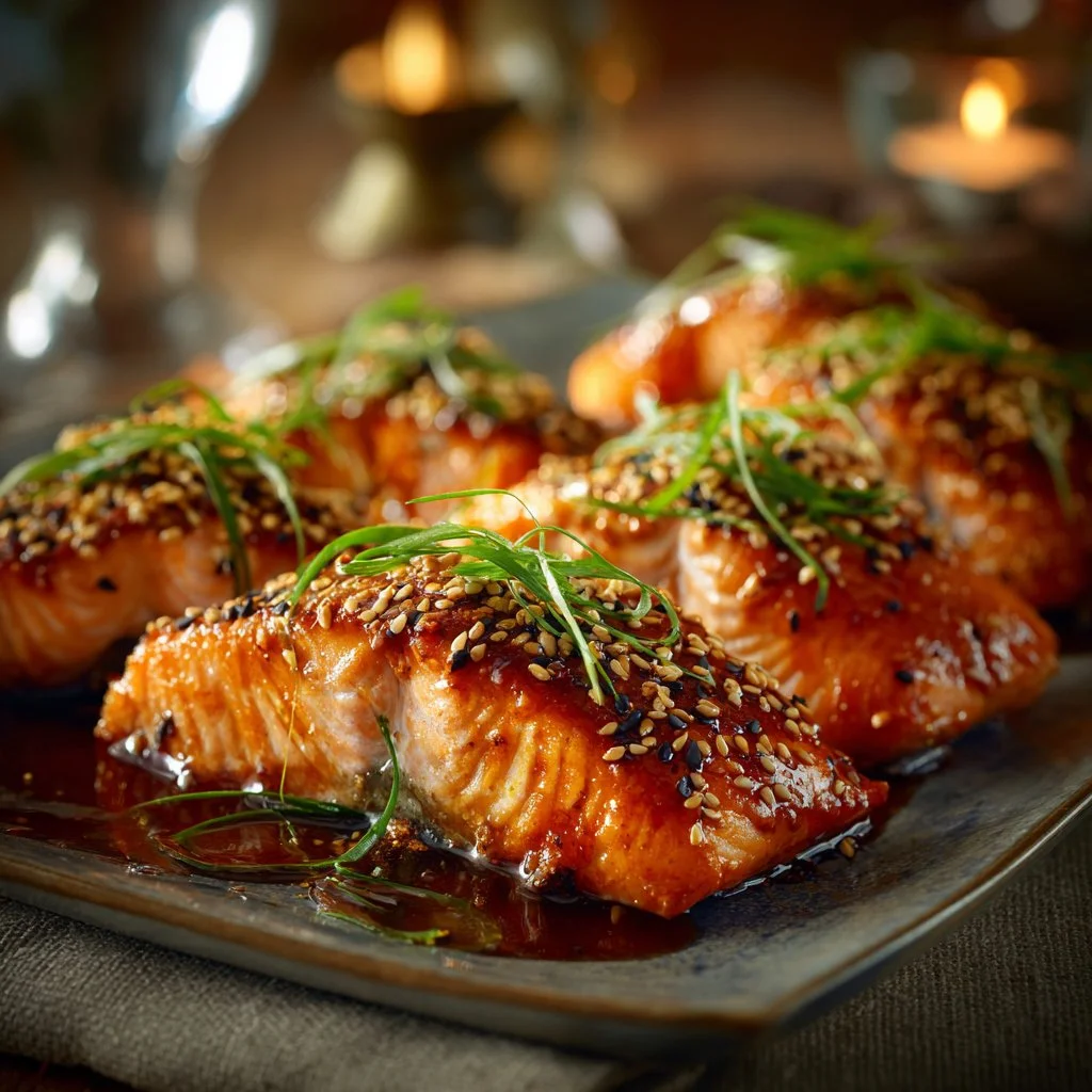 Delicious salmon bites served on a platter with dipping sauce