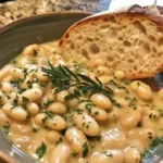 Delicious Tuscan white beans served in a rustic bowl