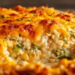 Delicious homemade Chicken Casserole with vegetables and cheese