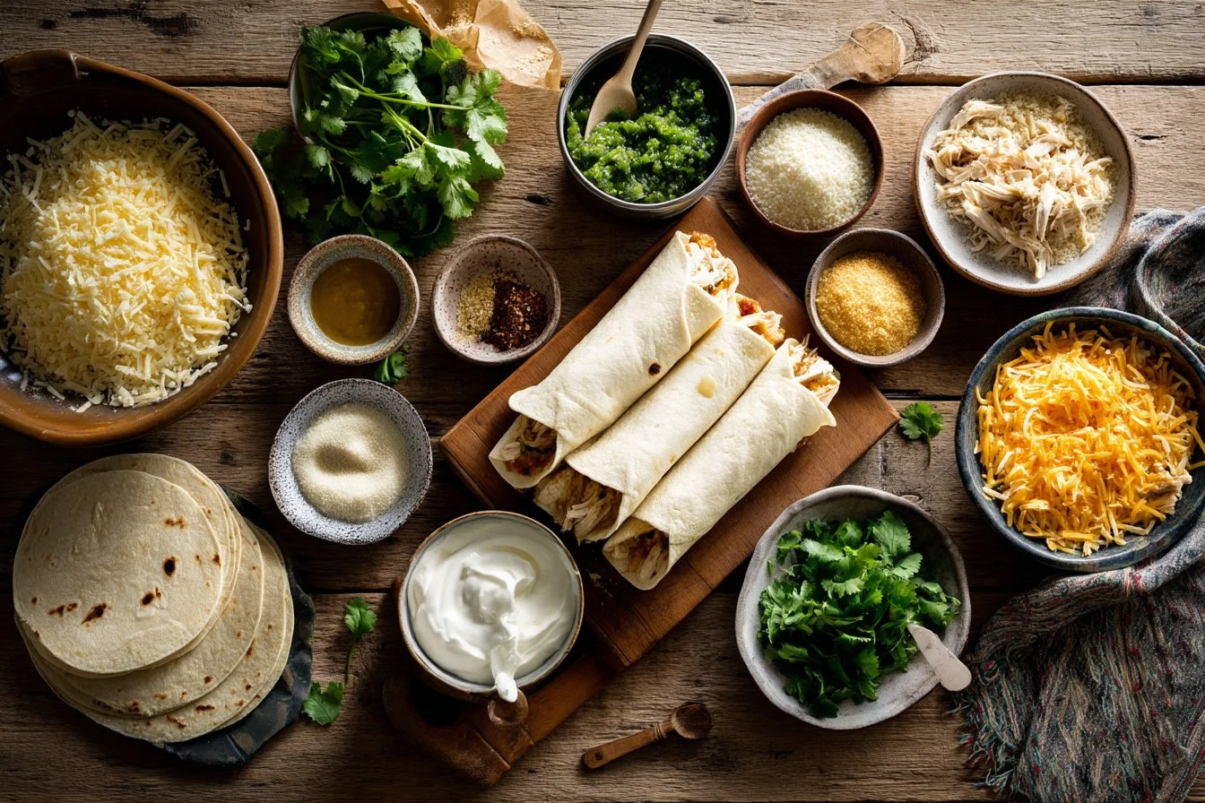 Green Chile, Chicken and Cheese Enchiladas
