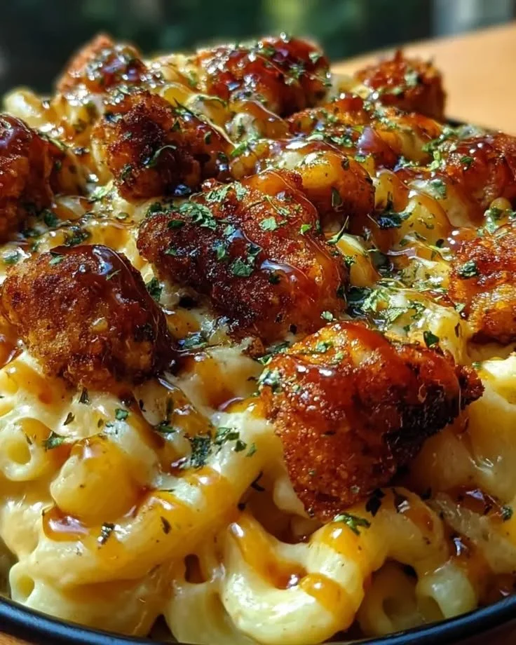 Creamy Honey Pepper Chicken Mac and Cheese Delight