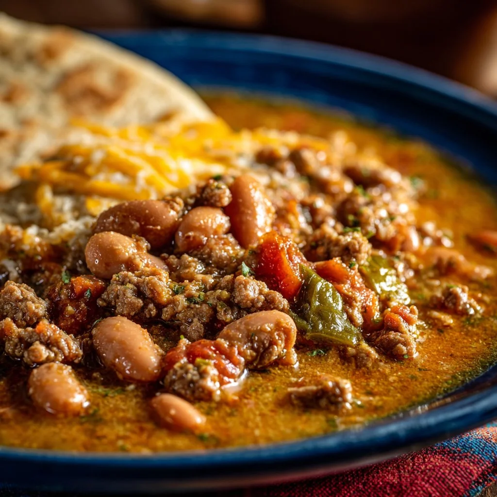 Delicious picadillo served in a bowl with vegetables and spices