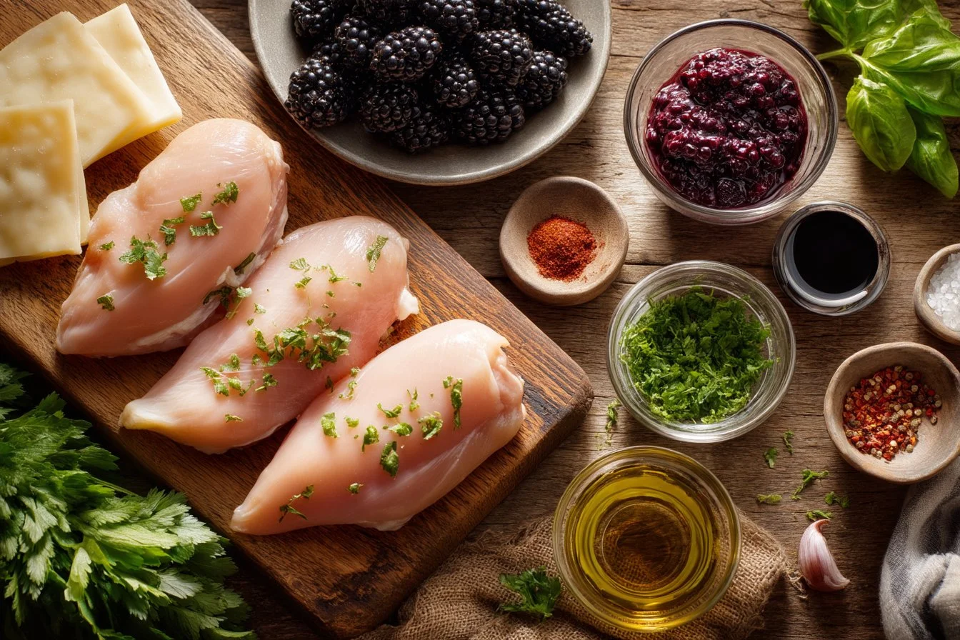 Blackberry Pepper Jack Stuffed Chicken Rolls