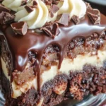 Delicious chocolate cake soaked in caramel, ready to be served and enjoyed.