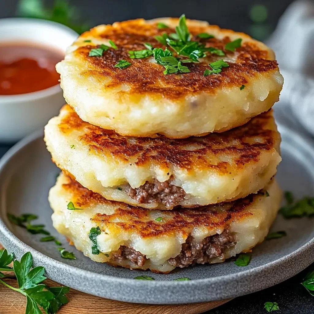 Golden brown crispy pancakes with a crunchy exterior and soft interior