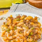 Delicious Crockpot Goulash with pasta, meat, and vegetables in a slow cooker