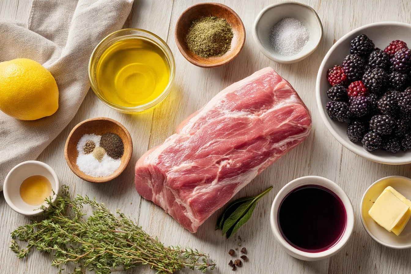 Roasted Pork Loin with Blackberry Herb Reduction
