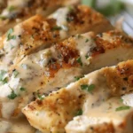 Melt in your mouth Caesar Chicken garnished with fresh herbs