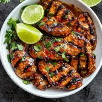 Bold chili-lime marinade in a bowl with fresh ingredients around it.