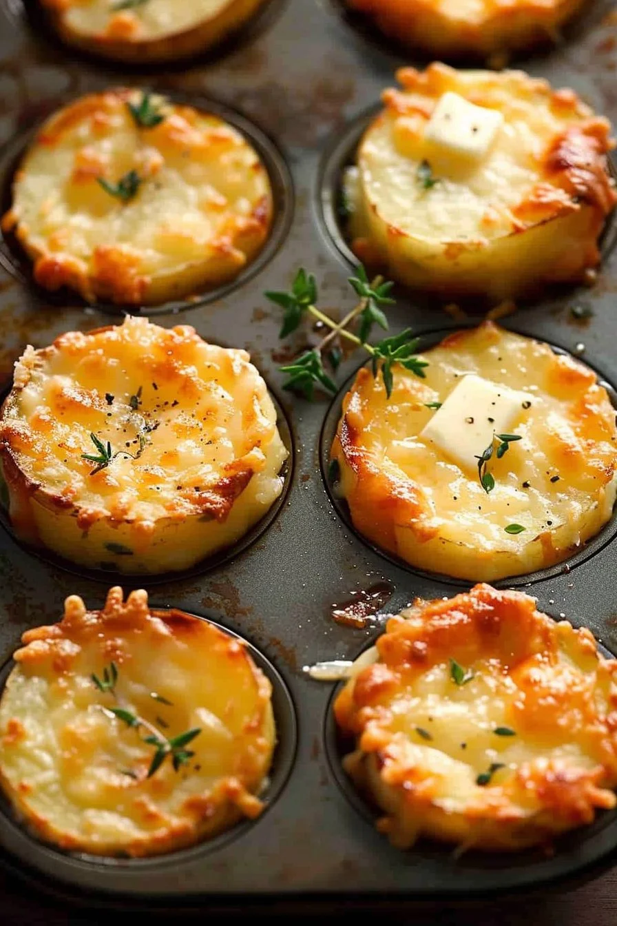 Cheesy Potato Gratin Stacks (Muffin Tin)